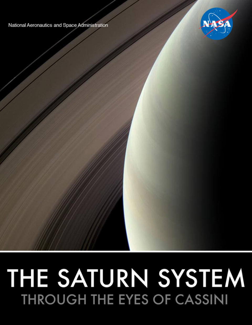 The cover of NASA's free e-book "The Saturn System: Through the Eyes of Cassini." <cite>NASA</cite>