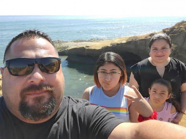 PHOTO: Javier Cazares is seen taking a selfie with his wife Gloria, and daughters Jazmin and Jackie, in this undated family photo. (Cazares Family)