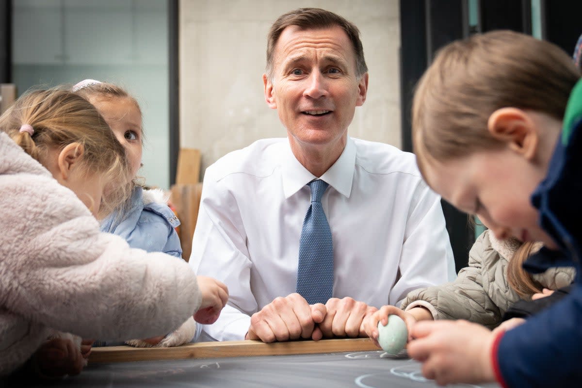 Chancellor of the Exchequer Jeremy Hunt provided help to start off as a childminder as an individual or in an agency  (PA Wire)