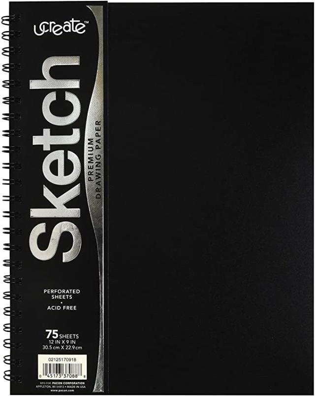 Arteza Sketchbook, Spiral-Bound Hardcover, Brown, 9 inch x 12 inch - Pack of 2