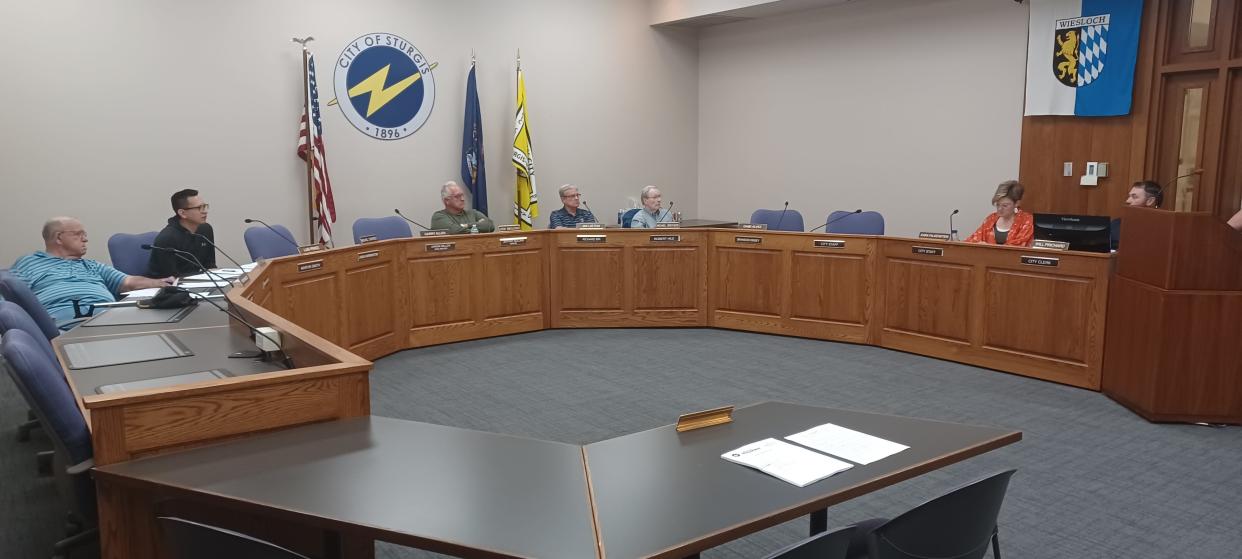 The Sturgis City Planning Commission tends to business, including examining draft language for an urban chicken ordinance, at its meeting June 27.