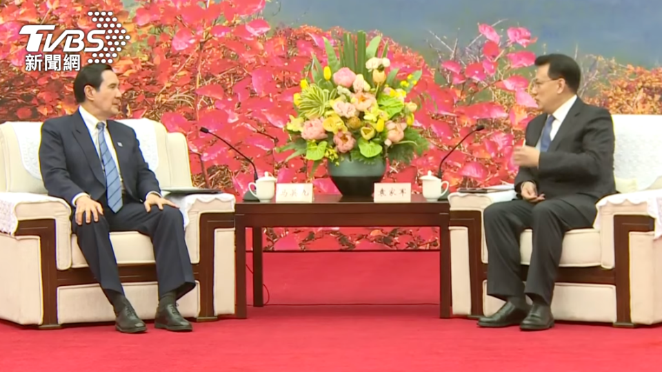 前總統馬英九與重慶市委書記袁家軍會面。（圖／TVBS）