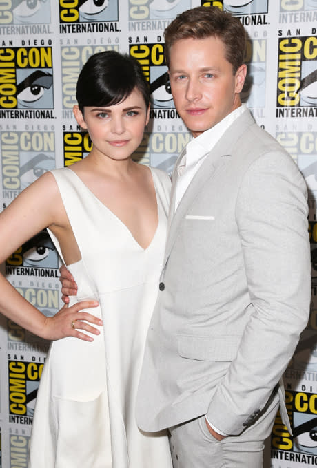 <div class="caption-credit">Photo by: Courtesy of Getty Images</div><b>Ginnifer Goodwin</b> <br> Engaged: October 2013 <br> Pregnancy announcement: November 2013 <br> Married: TBD <br> The Once Upon a Star actress announced she was expecting with co-star and fiancé Josh Dallas just a month after news broke that she was engaged. <br> <b>See more from <i>Brides</i>: <br> <a rel="nofollow noopener" href="http://www.brides.com/wedding-dresses-style/wedding-dresses/2013/03/wedding-dresses-long-sleeves-trends-2013-fall?mbid=synd_yshine#slide=1" target="_blank" data-ylk="slk:Wedding Dresses with Long Sleeves;elm:context_link;itc:0;sec:content-canvas" class="link ">Wedding Dresses with Long Sleeves</a> <br> <a rel="nofollow noopener" href="http://www.brides.com/wedding-dresses-style/wedding-dresses/2012/07/lace-wedding-dresses-spring-2013-gowns?mbid=synd_yshine#slide=1" target="_blank" data-ylk="slk:The Best Lace Wedding Dresses;elm:context_link;itc:0;sec:content-canvas" class="link ">The Best Lace Wedding Dresses</a></b> <br>