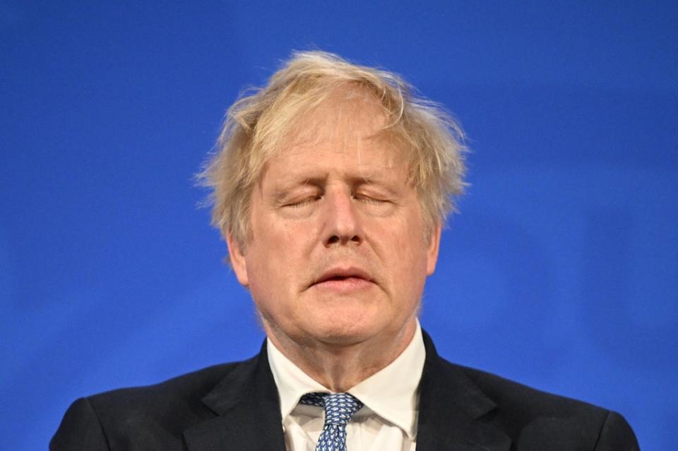 Prime Minister Boris Johnson speaks during a press conference in Downing Street, London, following the publication of Sue Gray’s report into Downing Street parties in Whitehall during the coronavirus lockdown. Picture date: Wednesday May 25, 2022. (PA Wire)