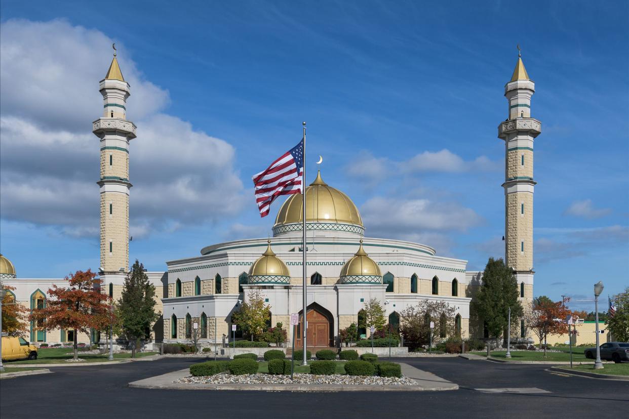 Dearborn, Michigan, USA - November 3, 2017: Exterior of the Islamic Center of America on Ford Road in Dearborn, Michigan