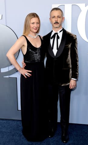 <p>Dimitrios Kambouris/Getty</p> Emma Wall and Jeremy Strong at the Tony Awards, June 16, 2024.