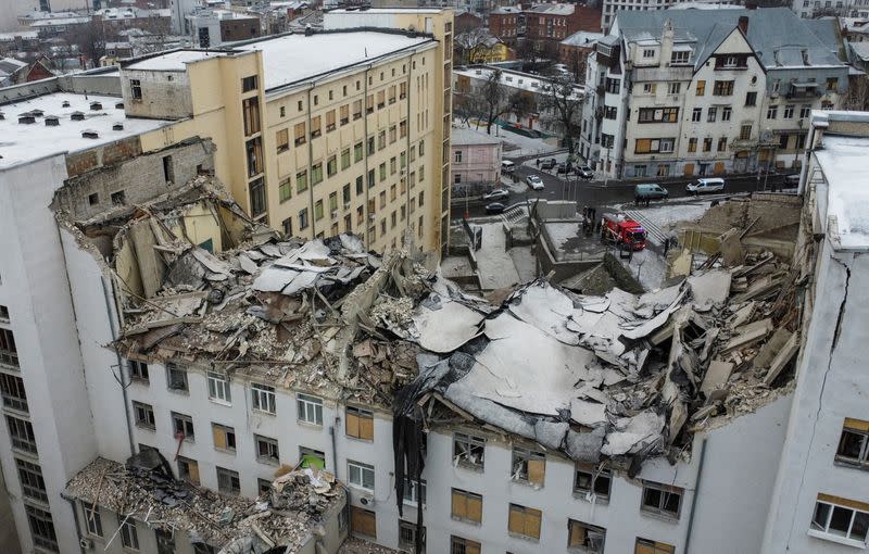 Aftermath of a Russian missile strike in Kharkiv