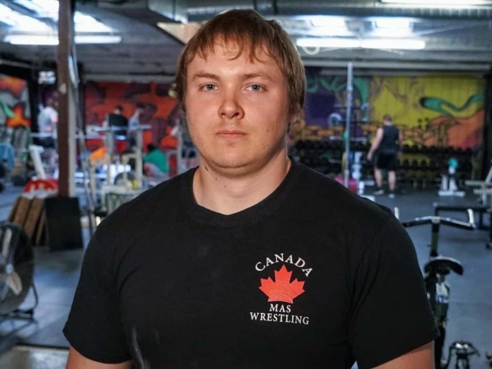 Andrew Bolinger first tried mas wrestling in 2017 and hopes to encourage more people to pick up the sport in Canada. (Axel Tardieu/CBC - image credit)