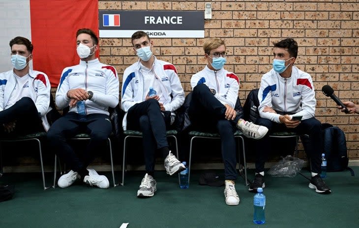 <span class="article__caption">The French team meet the press this week in Australia. </span> (Photo: WILLIAM WEST/AFP via Getty Images)