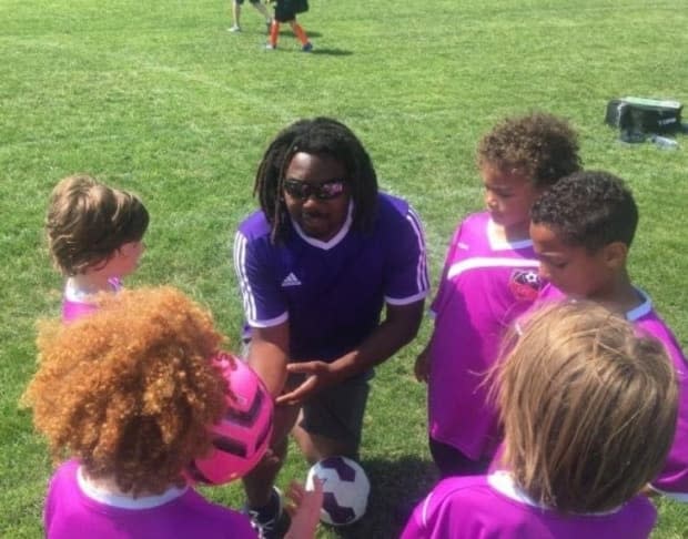 Malam Mbarak, founder and owner of the Umoja Soccer School in Toronto, has found the fitness level of his young players dropped dramatically after months at home. Research indicates it'll be difficult to get young people moving again at pre-pandemic levels.  (Kevin Jones - image credit)