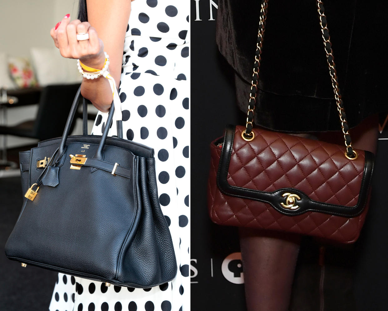 Taschen von Hermès (l.) und Chanel (r.) gehören zu den Marken, die im Wert steigen. (Bild: Getty Images)