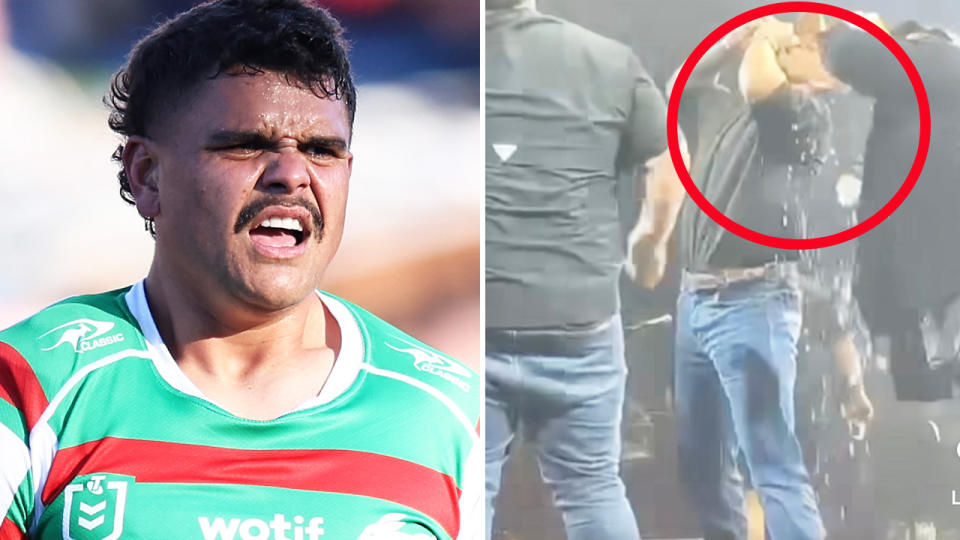 Latrell Mitchell, pictured here after downing a beer at a Luke Combs concert last week.
