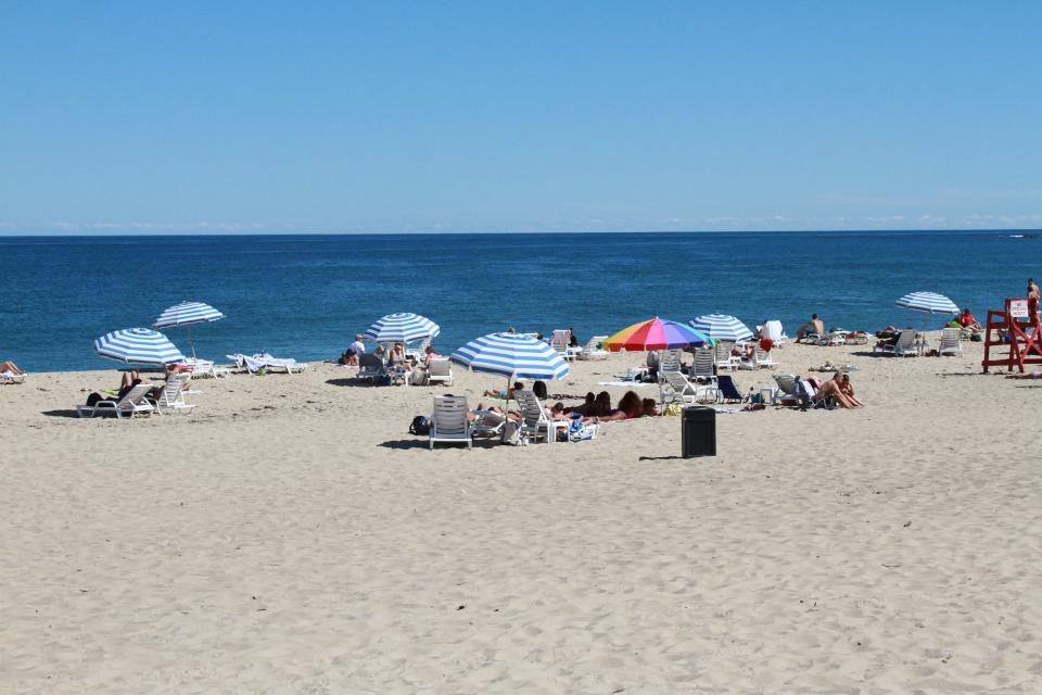 Ballards Beach on Block Island has a healthy summer tourist season that ends with the summer break. Classic Block Island sites include Mohegan Bluffs, lighthouses, Great Salt Pond, people on the island boarding the ferry, people having fun in gift shops and ice cream places, people on bikes and mopeds, etc.