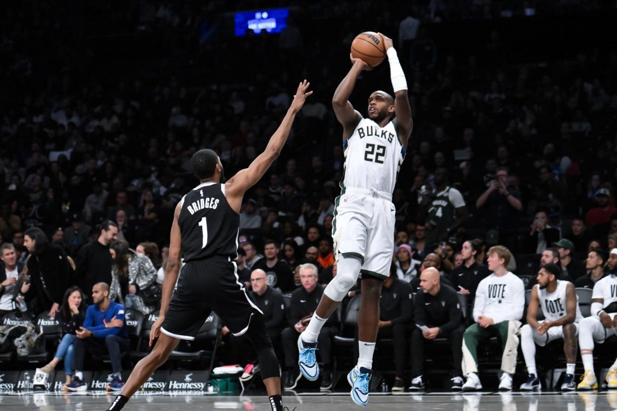 Khris Middleton and the Milwaukee Bucks face Mikal Bridges and the Brooklyn Nets on Wednesday to continue their road trip.