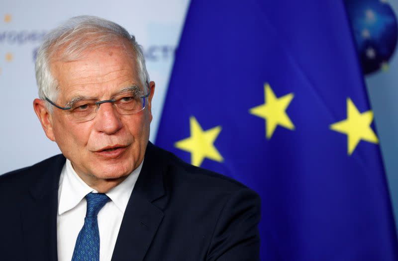 EU High Representative for Foreign Affairs and Security Policy Borrell holds a news conference in Brussels