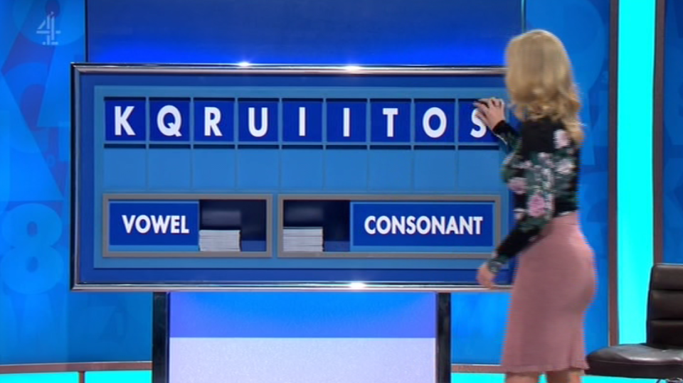 A TV host has caused a ruckus online after she spelt out a hilariously rude word live on TV. Photo: Channel 4/ Countdown