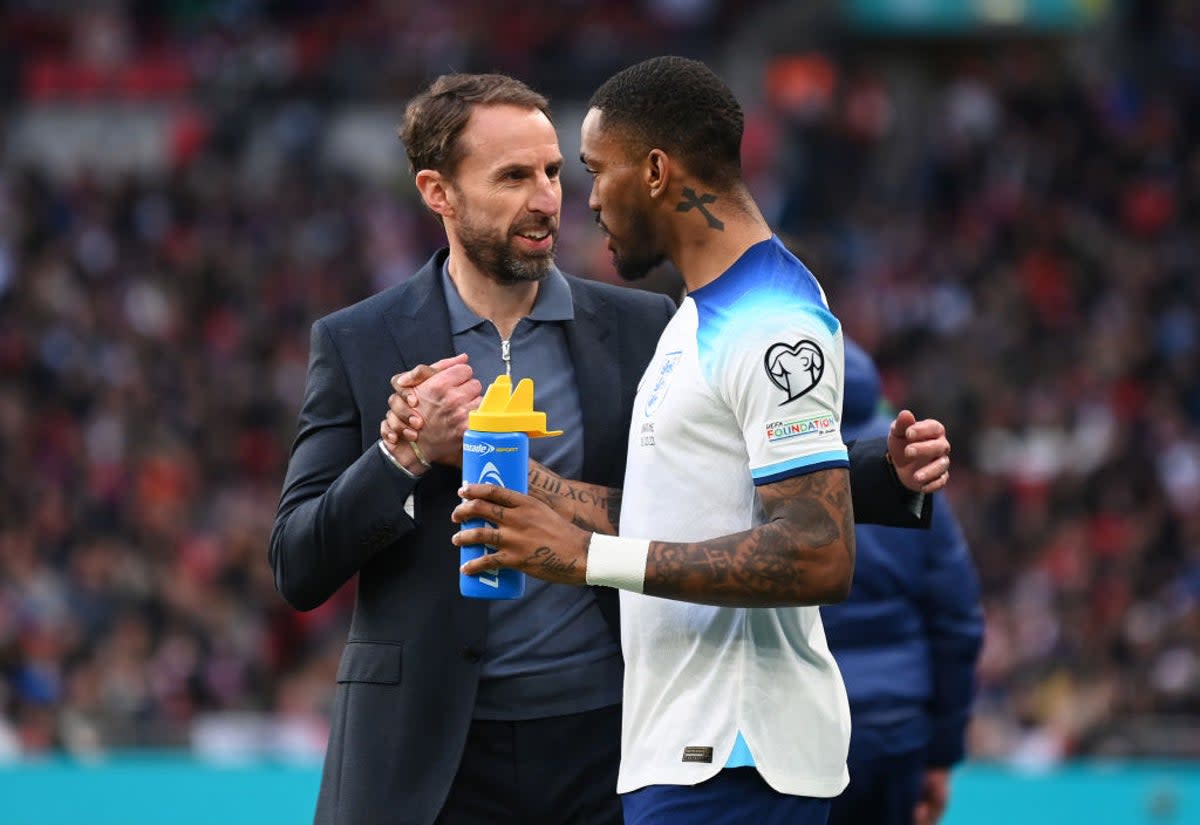 Southgate gave Toney his England debut against Ukraine in March  (The FA via Getty Images)