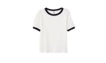 <p>Ribbed T-shirt, $13, <a rel="nofollow noopener" href="http://www.hm.com/us/product/04225?article=04225-B&cm_vc=SEARCH" target="_blank" data-ylk="slk:hm.com;elm:context_link;itc:0;sec:content-canvas" class="link ">hm.com</a> </p>