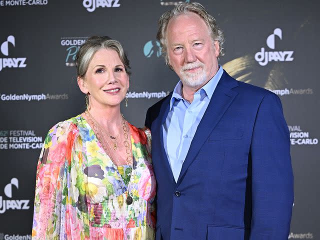 <p>Stephane Cardinale - Corbis/Corbis/Getty</p> Melissa Gilbert and Timothy Busfield at the 62nd Monte Carlo TV Festival in 2022
