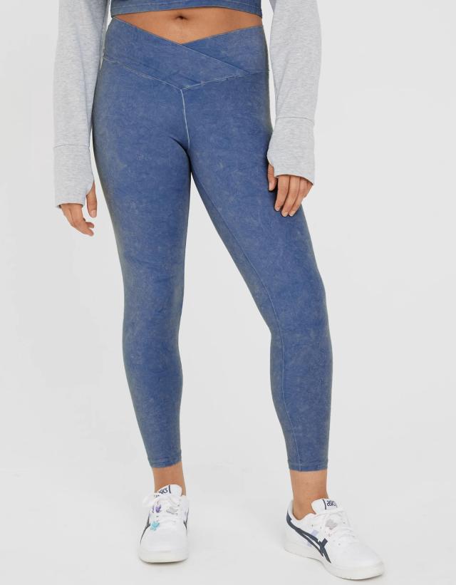 Aerie crossover leggings in blue