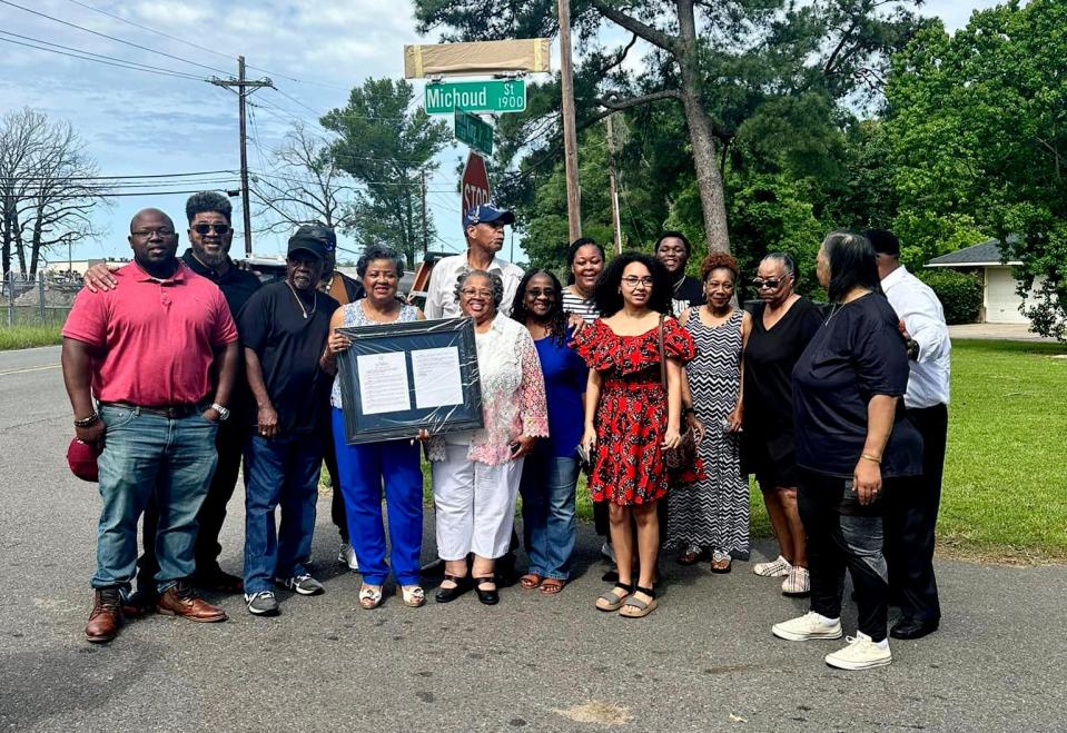 The street dedication of Irma Dillard Rogers at the corner on Martin Luther King, Jr. Blvd. and Michoud St. Friday morning, May 10, 2024.