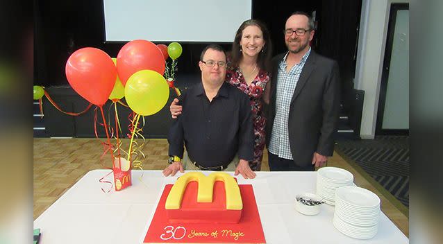 Russell O'Grady celebrating his 30 year milestone. Photo: Supplied