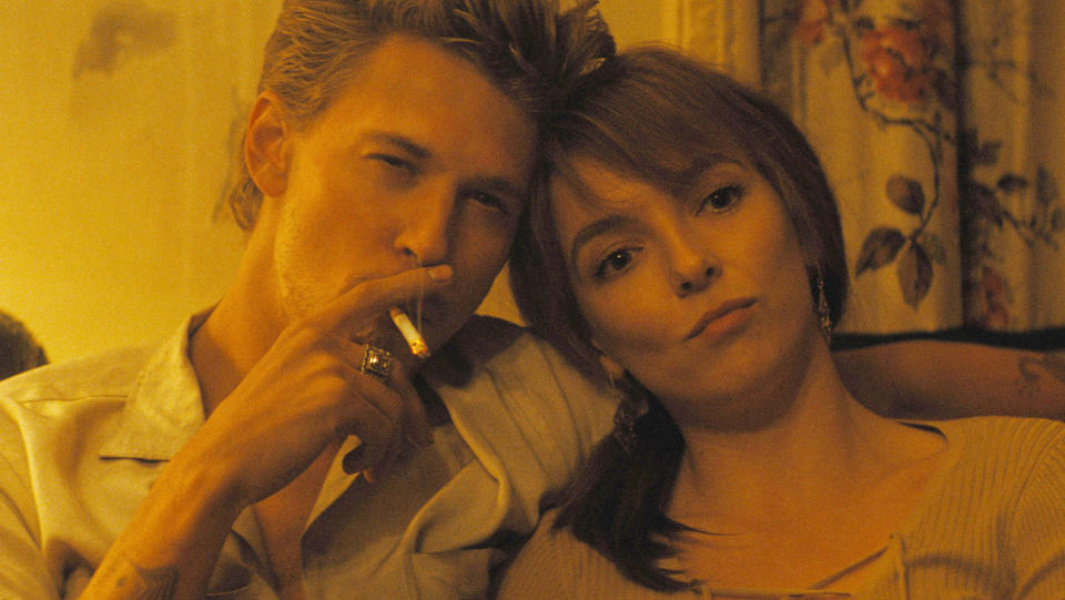 Austin Butler and Jodie Comer in 'The Bikeriders.' 