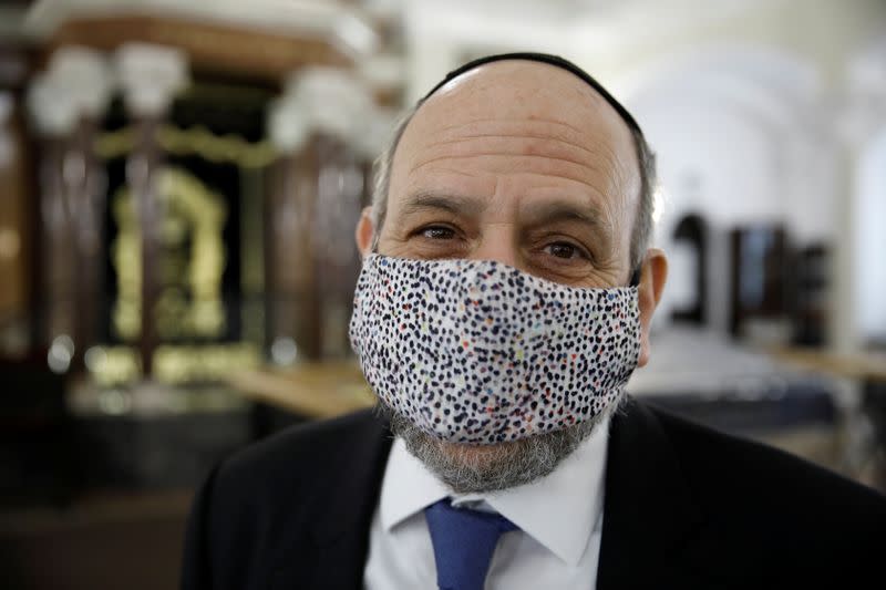 Schudrich, Chief Rabbi of Poland, poses for a picture after an interview with Reuters in Warsaw