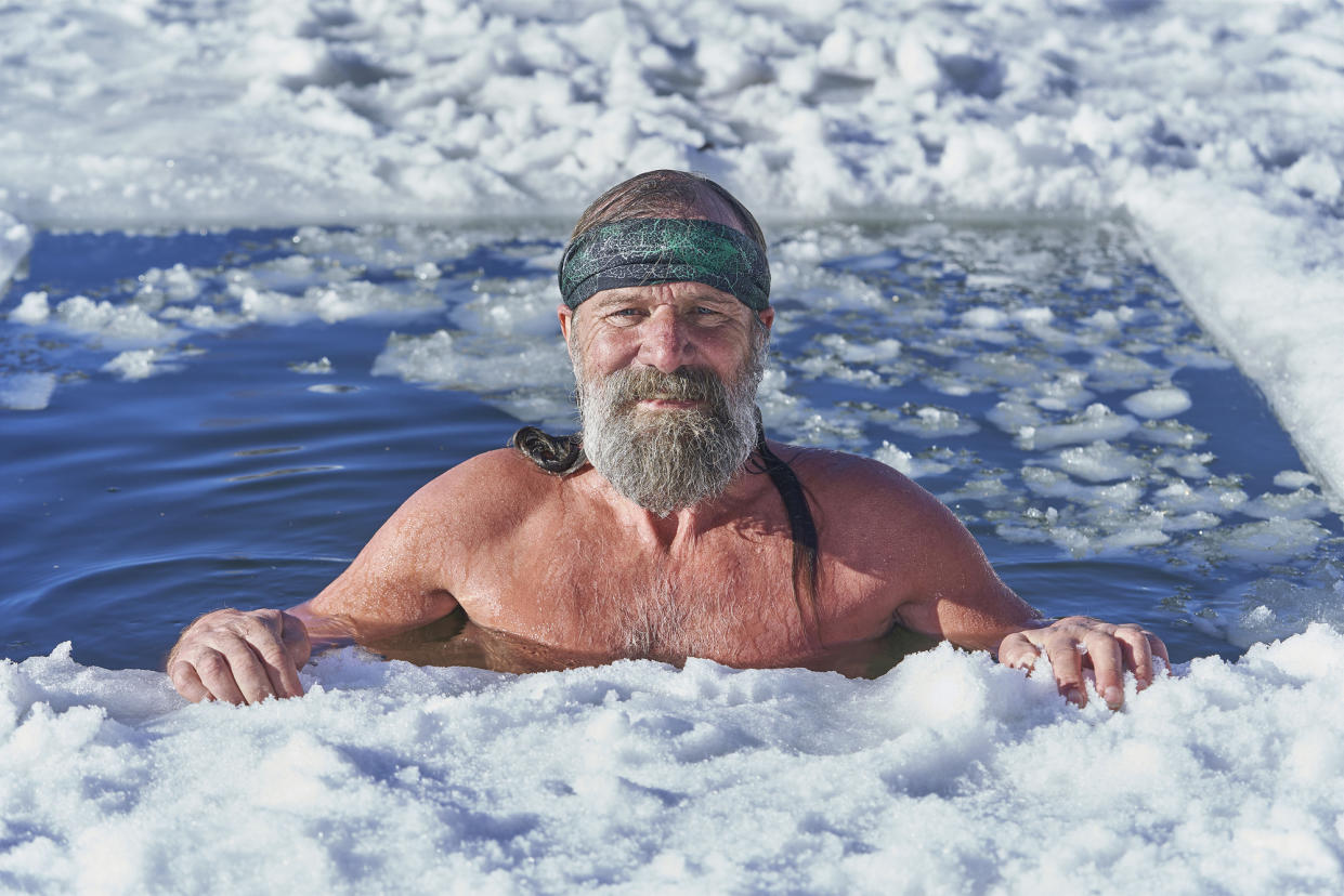 Wim Hof in an ice pool