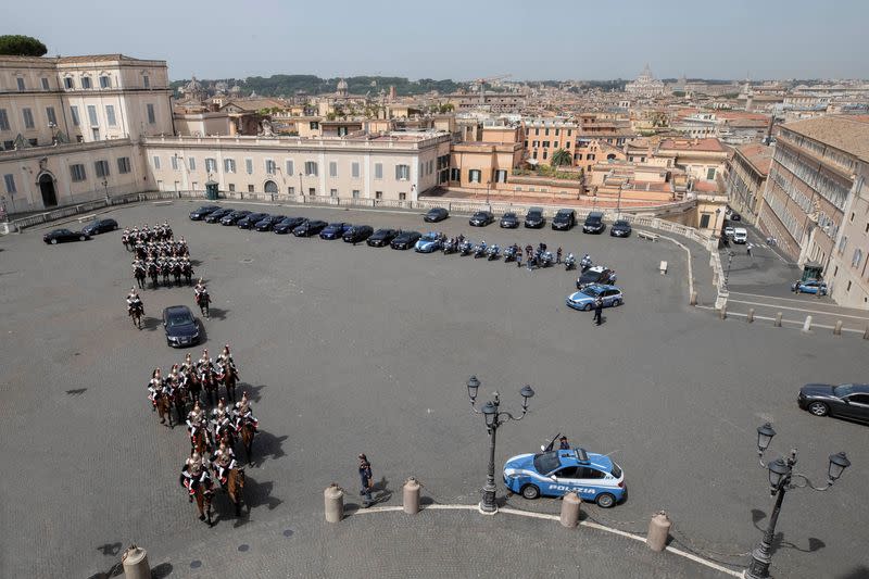 FILE PHOTO: Algerian President Tebboune arrives at the Quirinale Palace, in Rome