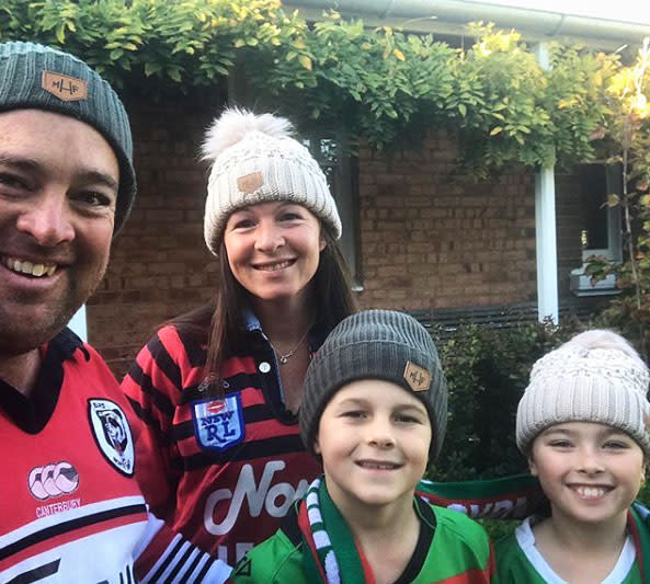 Jason Hodges, his partner Lisa and their two kids.