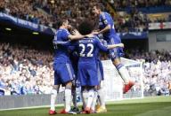 Eden Hazard celebrates with team mates after scoring the first goal for Chelsea Action Images via Reuters / Carl Recine Livepic