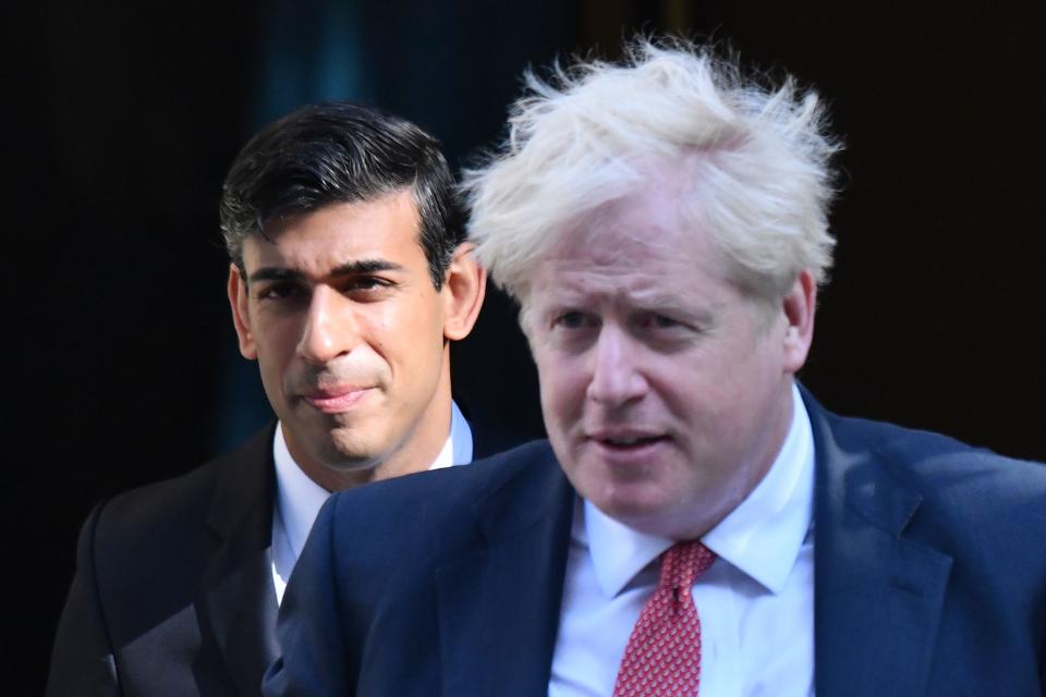 Prime minister Boris Johnson and chancellor Rishi Sunak. The CBI called on the UK government to take action on business investment to avoid recession. Photo: Justin Tallis/AFP via Getty 