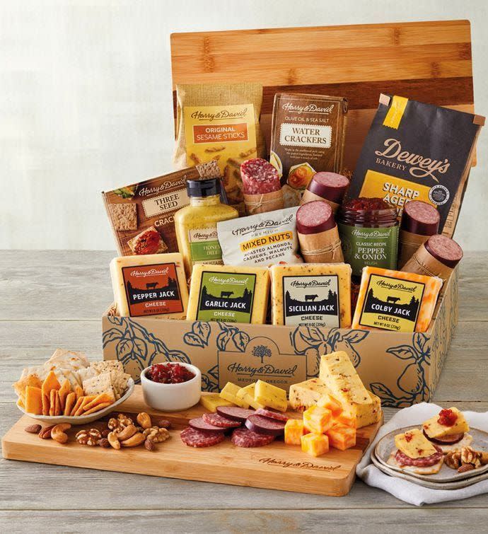 7) Ultimate Meat and Cheese Gift Box with Bamboo Board