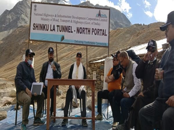 Work has speeded up in Shinku La Tunnel in Ladakh. (Photo: ANI)