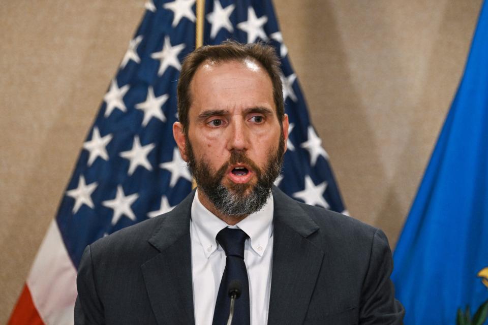 Jack Smith, the special counsel, delivers remarks about the indictment of former President Donald Trump in Washington, June 9, 2023. Court papers from federal prosecutors in the case against Donald Trump suggested that other criminal cases could potentially emerge from the inquiry. (Kenny Holston/The New York Times)