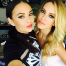 <p>26-year-old Parrish poses with her BFF dancer Lindsay Taylor — who’s rocking enviable kohl-rimmed eyes — before appearing at the awards. Her bold winged liner and tapered eyebrows were done by Samantha Altamura.</p>