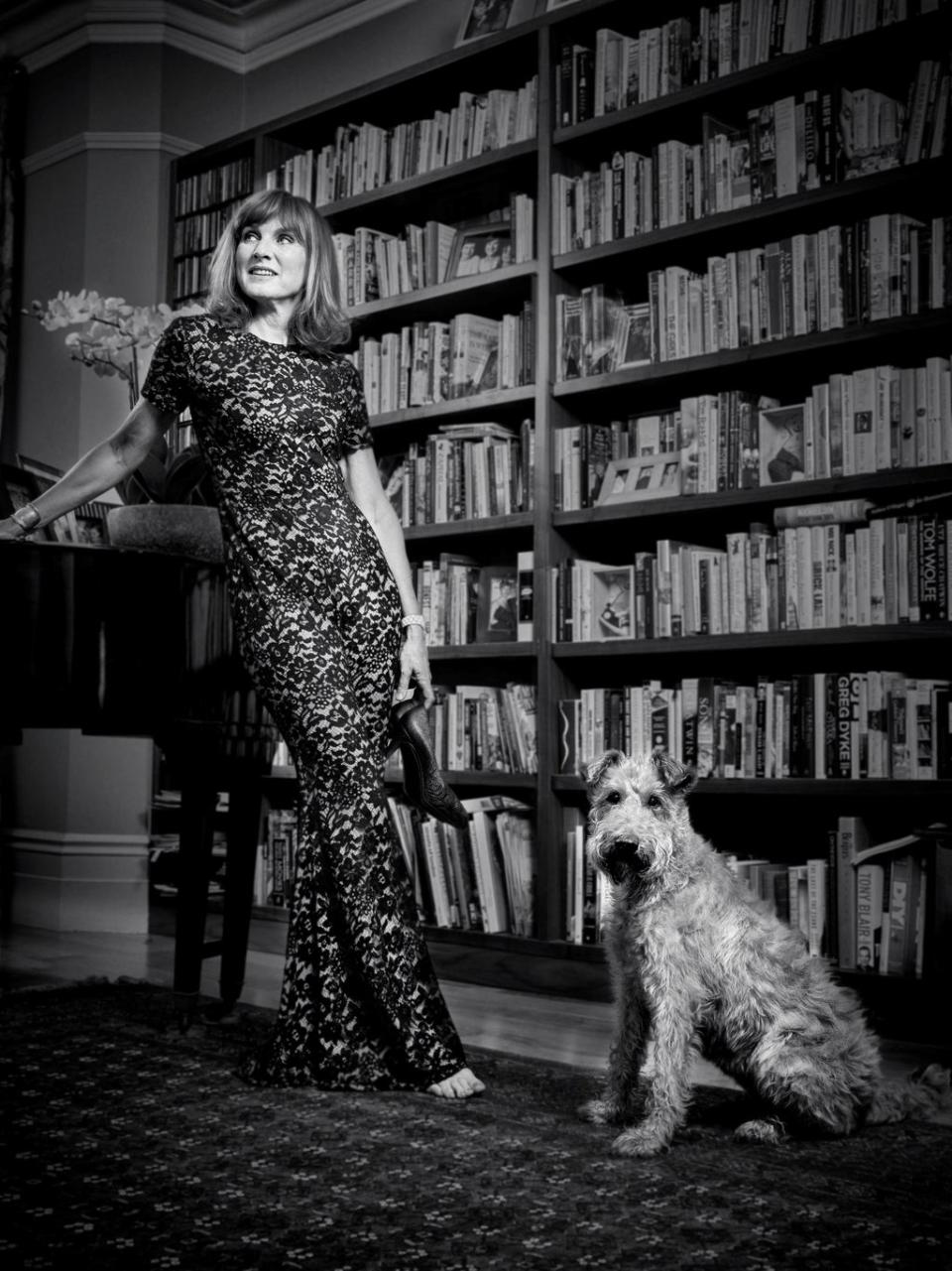 Fiona Bruce with her Irish terrier Molly (Andy Gotts / SWNS)