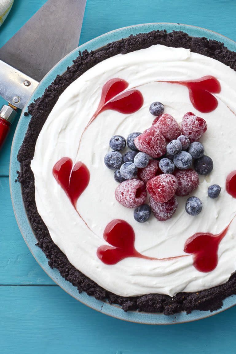 Coconut Cream and Raspberry Jam Pie