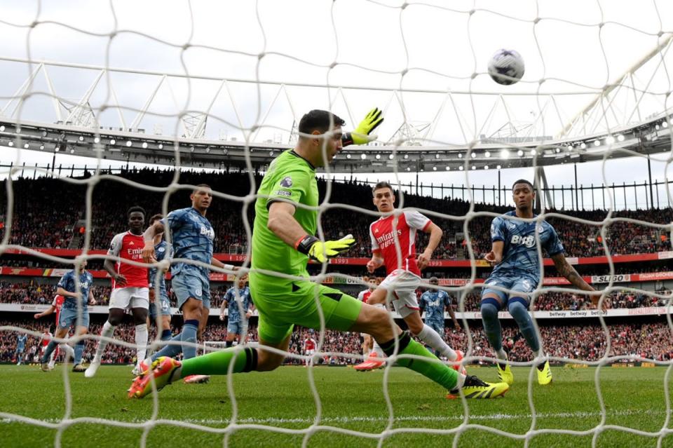 Martinez made a key stop to deny Trossard in the first half (Getty Images)