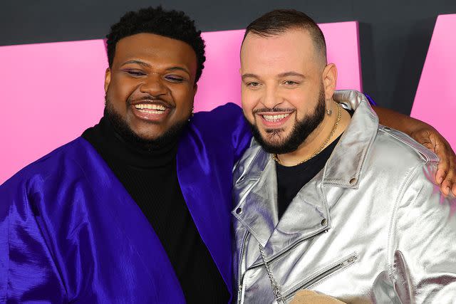 <p>Arturo Holmes/Getty Images</p> Damian actors Jaquel Spivey and Daniel Franzese on Jan. 8, 2024.