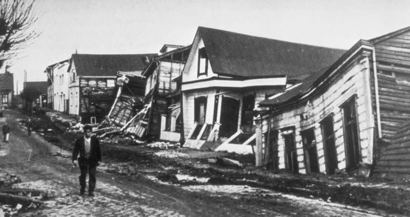 A series of earthquakes starting May 21, 1960, toppled houses in Valdivia, Chile. File Photo courtesy of Pierre St. Amand/National Oceanic and Atmospheric Administration