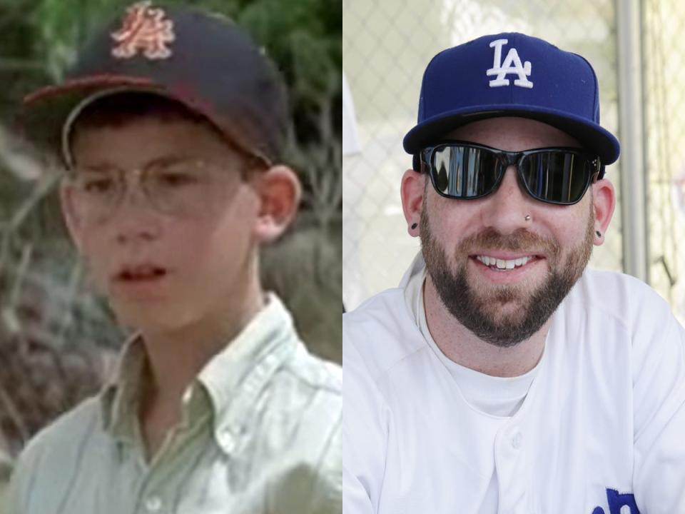 (left) grant gelt in the sandlot (right) grant gelt at the sandlot 20th anniversary event in 2013