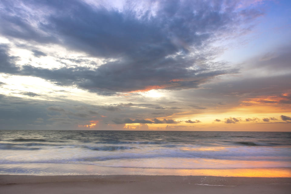 Photo of beach sunset on Amelia Island