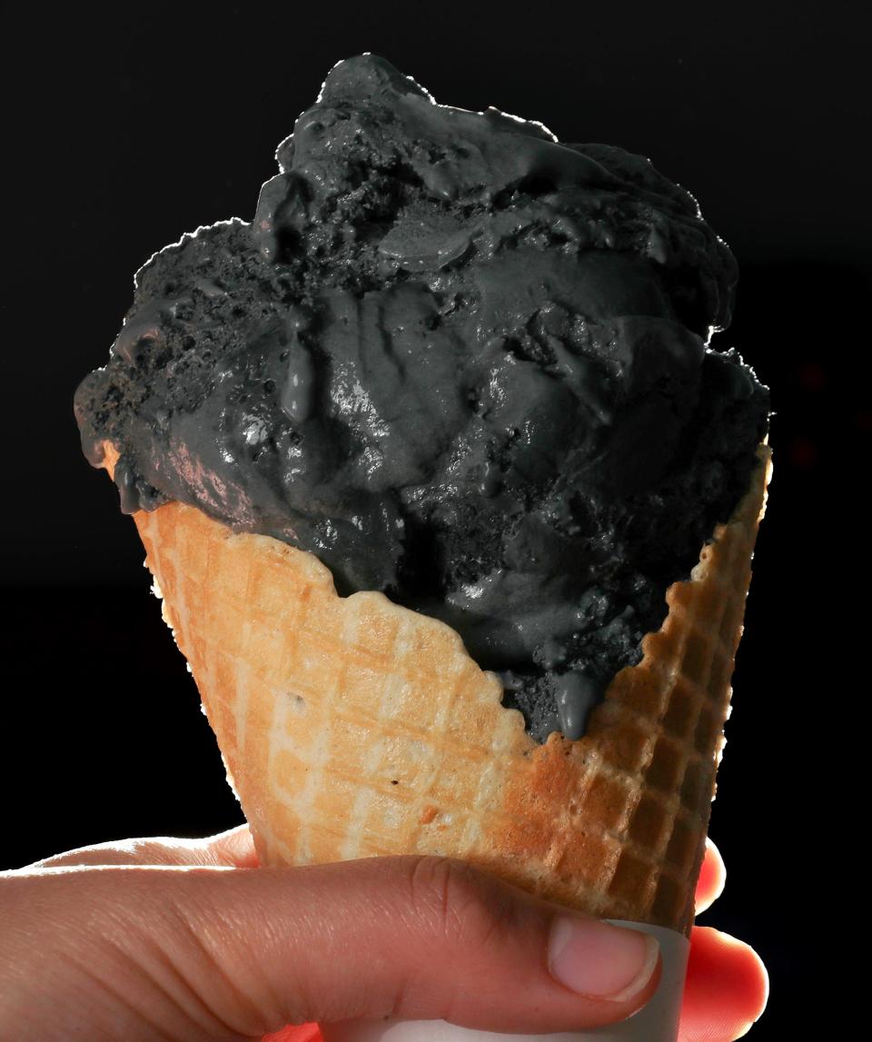 Chill Artisan Ice Cream owner Patrick Jaworski came up with "Hello Darkness My Old Friend," a coconut ash ice cream that has hints of vanilla and coconut, just in time for this year's solar eclipse.