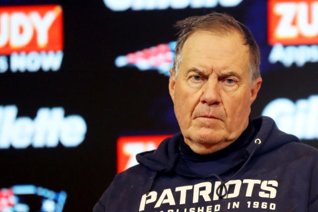 Bill Belichick is offering praise for Tom Brady and Rob Gronkowski this week. Or at least what amounts to praise by his standards. (Photo by Maddie Meyer/Getty Images)