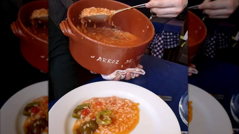 Clay pot of tomato rice