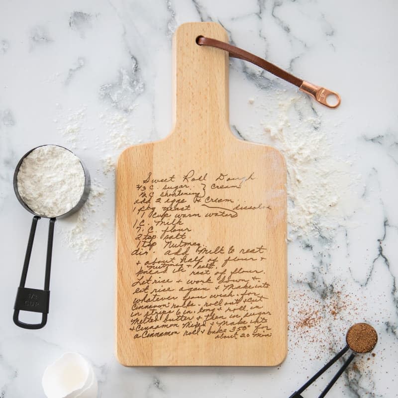 Handwritten Recipe Cutting Board