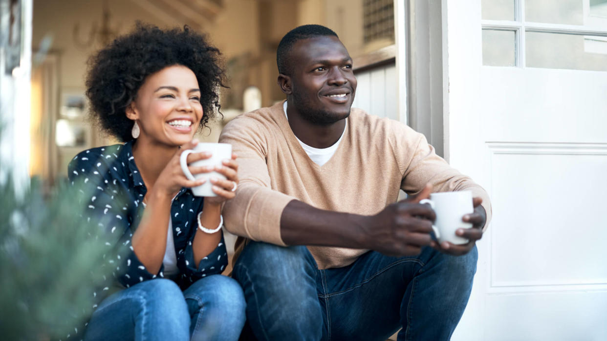 Cropped shot of a happy young couple spending time together outside.