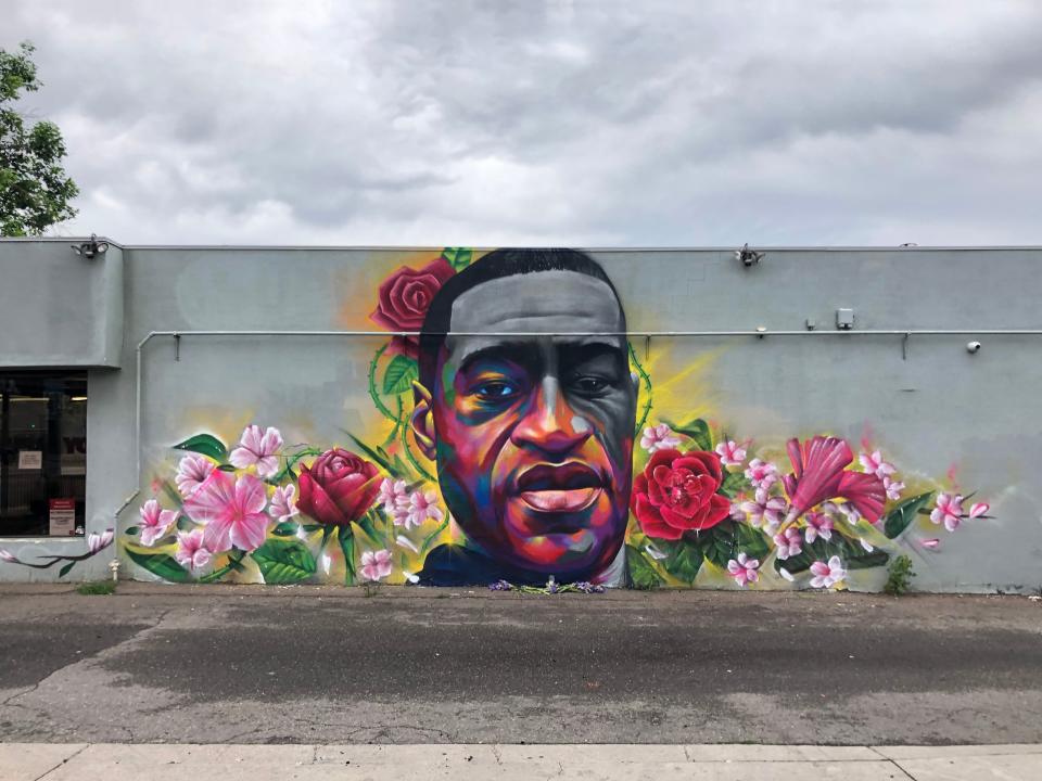 Thomas "Detour" Evans and Hiero Veiga's mural of George Floyd helped kickstart the artists' "Spray Their Names" initiative.